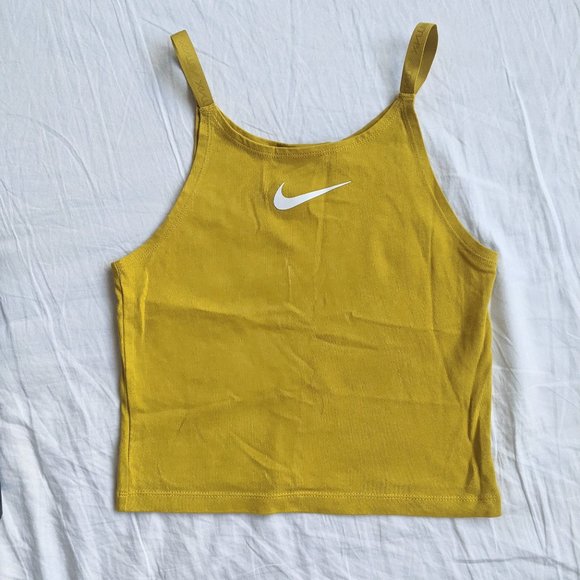 Nike Fitted Cropped Tank in Chartreuse Green - Picture 1 of 2